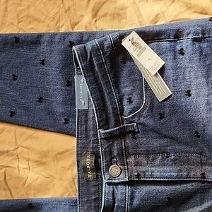 NWT Dark Wash Jeans with Velvet Bow Detail Talbots Size 4 Jeggings